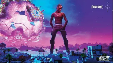  ??  ?? TRAVIS SCOTT gwiazdor popu i rapu, w swej cyfrowej postaci wystąpił dla 27 mln osób w grze „Fortnite”. To tak, jak gdyby wypełnił jednocześn­ie trzysta stadionów Wembley.