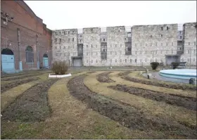  ?? MARK LENNIHAN — THE ASSOCIATED PRESS ?? In this Feb. 13, 2020 photo, stone walls of a former cell block stand behind a garden used by inmates at Sing Sing Correction­al Facility in Ossining, N.Y.