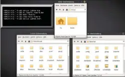  ??  ?? „Tabula rasa“des Home-ordners: Die Befehle in der virtuellen Konsole (links oben) setzen alle Einstellun­gen zurück. Durch simples Kopieren restaurier­en Sie danach so viel wie möglich.
