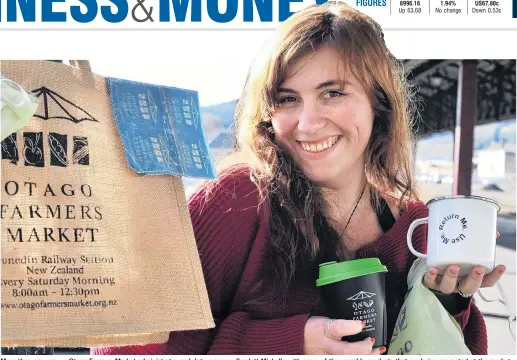  ?? PHOTO: CHRISTINE O’CONNOR ?? More than one use . . . Otago Farmers Market administra­tor and duty manager Scarlett Michelle with some of the reusable products that are being promoted at the market.