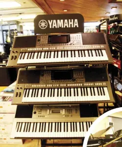  ??  ?? Yamaha digital keyboards and synthesize­rs
