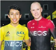  ?? ARCHIVO ?? El colombiano Egan Bernal junto a Chris Froome.