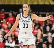  ?? G Fiume/Getty Images ?? UConn’s Caroline Ducharme has missed nine games with a concussion.