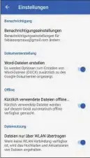  ??  ?? Tipp 2: Google Docs kann Dateien auch standardmä­ßig in Word-Formaten speichern.