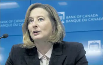  ?? ADRIAN WYLD/THE CANADIAN PRESS ?? Bank of Canada Senior Deputy Governor Carolyn Wilkins responds to a question during a news conference in Ottawa, on Jan. 17, 2018. A top Bank of Canada official is warning about the risks related to the growing dominance of only a handful of big firms...