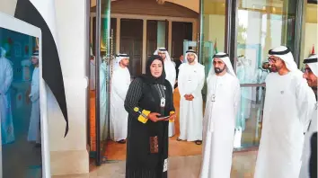  ??  ?? WAM Shaikh Mohammad Bin Rashid and Shaikh Mohammad Bin Zayed being briefed on the new ■ model of government services on the sidelines of the Annual Government Meetings.