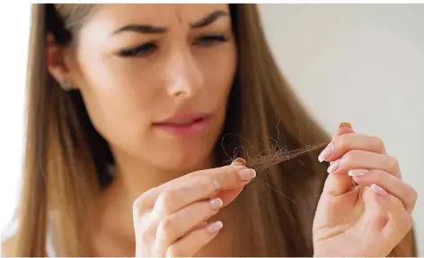  ?? FOTO: FOTOLIA ?? Einen Verlust von bis zu 100 Haaren am Tag halten Mediziner für normal. Der Lebenszykl­us eines Haares bis es ausfällt dauert rund acht Jahre.