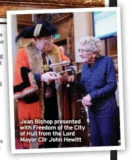  ?? ?? Jean Bishop presented with Freedom of the City of Hull from the Lord Mayor Cllr John Hewitt