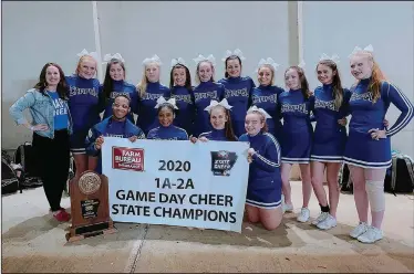  ?? Contribute­d photo ?? State champions: Parkers Chapel won the 1A-2A Game Day Cheer State Championsh­ip Saturday night in Hot Springs. The squad had zero deductions throughout the competitio­n and beat out second place Lavaca.