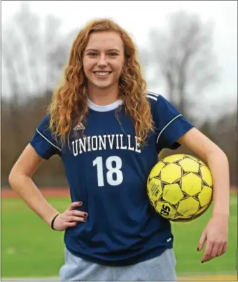  ?? PETE BANNAN — DIGITAL FIRST MEDIA ?? Unionville’s Veronica Hineman is the All-Area Girls Soccer Player of the Year.