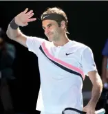  ?? AP ?? Roger Federer sigue impartiend­o docencia en el Abierto de Australia.