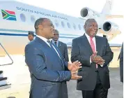  ?? Picture: GCIS ?? JET FUEL: Mothetjoa Metsing with Cyril Ramaphosa, who’s been travelling to Lesotho often lately — on tax rands