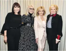  ?? DAVID BECKER/GETTY IMAGES ?? Mary Steenburge­n, left, Diane Keaton, Jane Fonda and Candice Bergen make up a formidable chorus line.