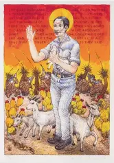  ??  ?? “El Buen Pastor,” 1999, color lithograph on paper, by Luís Jiménez.