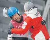  ?? Mohd Rasfan AFP/Getty Images ?? CHRIS MAZDZER of the U.S. can barely contain his excitement after clinching a silver medal Sunday.