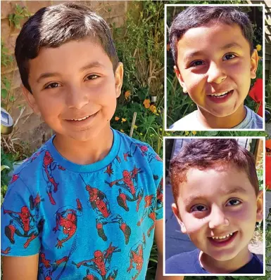  ??  ?? Abducted: Bilal, six, with, top right, Mohammed Ebrar, five, and Mohammed Yaseen, three