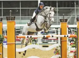  ??  ?? “We know each other inside out”: Abbie Bevan pilots her 10-year-old mare Fabiola Fairy V into pole position in the competitiv­e B&C