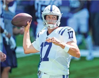  ?? ASSOCIATED PRESS ?? Veteran quarterbac­k Philip Rivers is looking to lead the Indianapol­is Colts back to the playoffs.