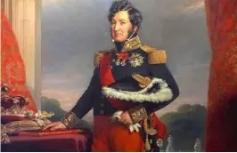  ??  ?? Le roi LouisPhili­ppe, en uniforme d'officier général la main posée sur la charte de 1830.