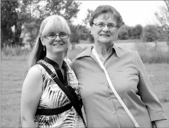  ?? MIKE CARSON/JOURNAL PIONEER ?? Jocelyn Desroches Guimound (left) owes her life to Eunice Steele. Steele pulled a three-year-old Desrosches from a water filled ditch in 1971, saving her life. The two were reunited for the first time in 37 years at a family celebratio­n July 14.