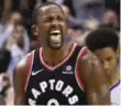  ?? RICHARD LAUTENS/TORONTO STAR ?? Raptors forward C.J. Miles gets into the spirit during Toronto’s comeback on Saturday.