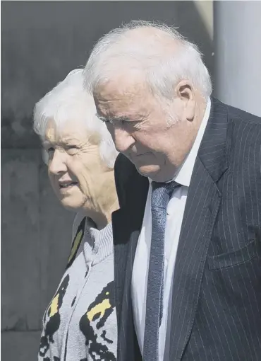  ?? PICTURE: GRAEME HART ?? Ruth and Robert Fergus leave court after sentencing
