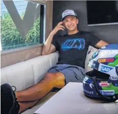  ??  ?? Home from home: Colin Turkington is able to stay safe and relax in his customised Multisport motorhome in the BTCC paddock