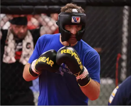  ?? TIM PHILLIS — FOR THE NEWS-HERALD ?? Stipe Miocic during a recent sparring session at Strong Style in preparatio­ns for his UFC 260title fight March 27against Francis Ngannou.