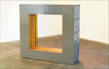  ?? Susanne Vielmetter Los Angeles Projects ?? SEAN DUFFY’S “Steelcase” is a filing cabinet fusion of Pop and Minimalism that visually squares a circle.