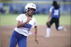  ?? VINCENT OSUNA PHOTO ?? Central Union High's Jessica Acosta rounds third base during their home CIF-San Diego Section Div. III play-in game against La Jolla Country Day School on Tuesday night in El Centro.