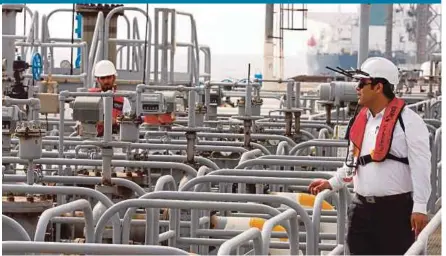  ?? EPA PIC ?? Technician­s working at the Kharg oil terminal in southern Iran. The renewal of United States sanctions on Iran comes at a time of major supply disruption­s in several producer nations.