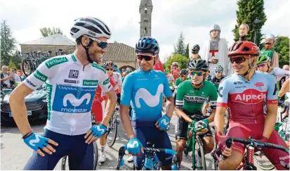  ?? FOTO AFP ?? Los colombiano­s serán ahora anfitrione­s ante otras figuras del pedal, entre ellas Valverde.