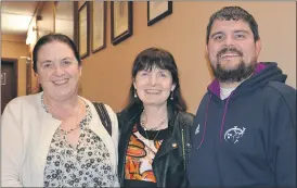  ?? (Pic: John Ahern) ?? Christine Murphy, Carmel Barrett and Daniel Barrett, pictured at last Saturday night’s performanc­e of ‘Jesus from Nazareth’ in The Palace Theatre, Fermoy.