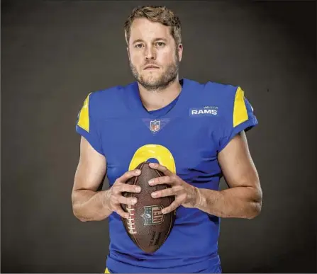  ?? Jeff Lewis Rams ?? MATTHEW STAFFORD, who spent his first 12 seasons in Detroit, has traded in the Lions’ silver and blue for the Rams’ blue and gold.