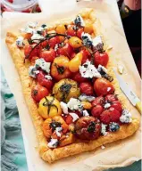  ??  ?? Clockwise from top: late summer clafouti; pickled green beans, fennel & grapes with tarragon; heirloom tomato galette.