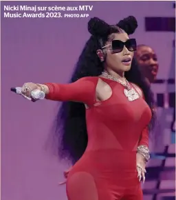  ?? PHOTO AFP ?? Nicki Minaj sur scène aux MTV Music Awards 2023.