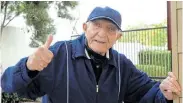  ??  ?? FIGHTING FIT: Solly Krok, 91, raised more than R2m for people most affected by Covid-19 by completing a 91km walk yesterday