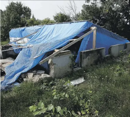  ?? LARRY WONG ?? Gordon and Sandi Klaus’s house near Castor, Alberta burned to the ground in December, 2013. The bodies of Gordon and his daughter Monica were found in the rubble, and it’s believed Sandi Klaus also died in the home. Jason Klaus and Joshua Frank are each facing three counts of first-degree murder.