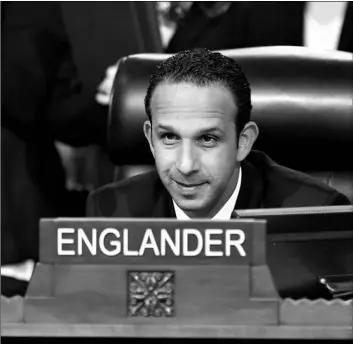  ?? AP Photo/Damian Dova rganes ?? This 2015 file photo shows Los Angeles City Council member Mitchell Englander during a Los Angeles City Council meeting in Los Angeles.