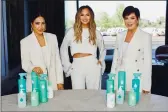  ?? THE NEW YORK TIMES ?? Emma Grede, left, Chrissy Teigen, center, and Kris Jenner with products from their new cleaning line, Safely. Teigen has quit Twitter, she announced Wednesday.