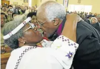  ?? Pictures: VIKKI PEREIRA, REUTERS and ELIZABETH SEJAKE ?? FAMILY TIES: Young parents Desmond Tutu and his wife, Leah, with one of their children outside their house in Soweto, far left; Tutu with his daughter Reverend Mpho Tutu and grandson Khalil Morrison, 6, and granddaugh­ter Onalina Burris, 7, in London...