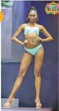  ??  ?? Apriel, a Sinulog Festival Queen 2012 winner, displays the fit form that made her win Best in Swimsuit.