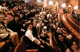  ?? LOANED PHOTO/YUMA UNION HIGH SCHOOL DISTRICT ?? STUDENTS FROM CIBOLA AND SAN LUIS HIGH SCHOOLS snap a quick picture before a performanc­e of “Hamilton” in Phoenix in February. Two Cibola students were chosen to perform before the viewing. Students also had a Q&A with the cast before the show.