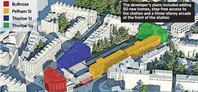  ?? ?? The developer’s plans included adding 50 new homes, step-free access to the station and a three-storey arcade at the front of the station