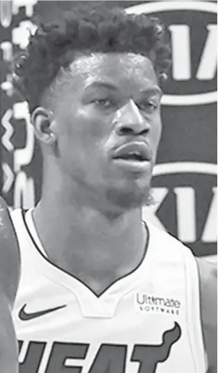  ?? AP ?? Jimmy Butler has been listed as questionab­le for Friday’s game against the Timberwolv­es.