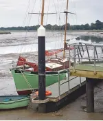  ??  ?? Moored up alongside amid the Maldon mud at the top of the River Blackwater