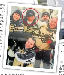  ?? ?? Los Fernández-Ochoa en una divertida foto de familia. Arriba, Lola con una funda de ‘driver’ de golf de Blanca