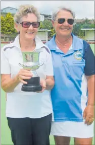  ??  ?? Bowls Far North Centre 1-8 Singles champions and runners-up Shirley Marr and Linda Fowlie (women’s title), and Don Lilly and John Upperton (men).