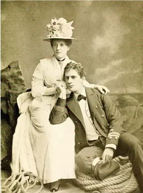  ?? ?? William Terriss with Jessie Millward in The Harbour Lights, a hugely successful play in Britain and America. Before this, he’d unwittingl­y played a royal prince in Weston