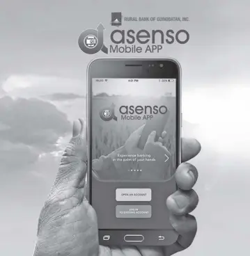  ??  ?? RURAL Bank of Guinobatan pioneers a rural-banking breakthrou­gh with the Asenso Mobile APP, a Bicol rural banking first that aims to uplift Bicolanos with a seamless end to end banking journey.